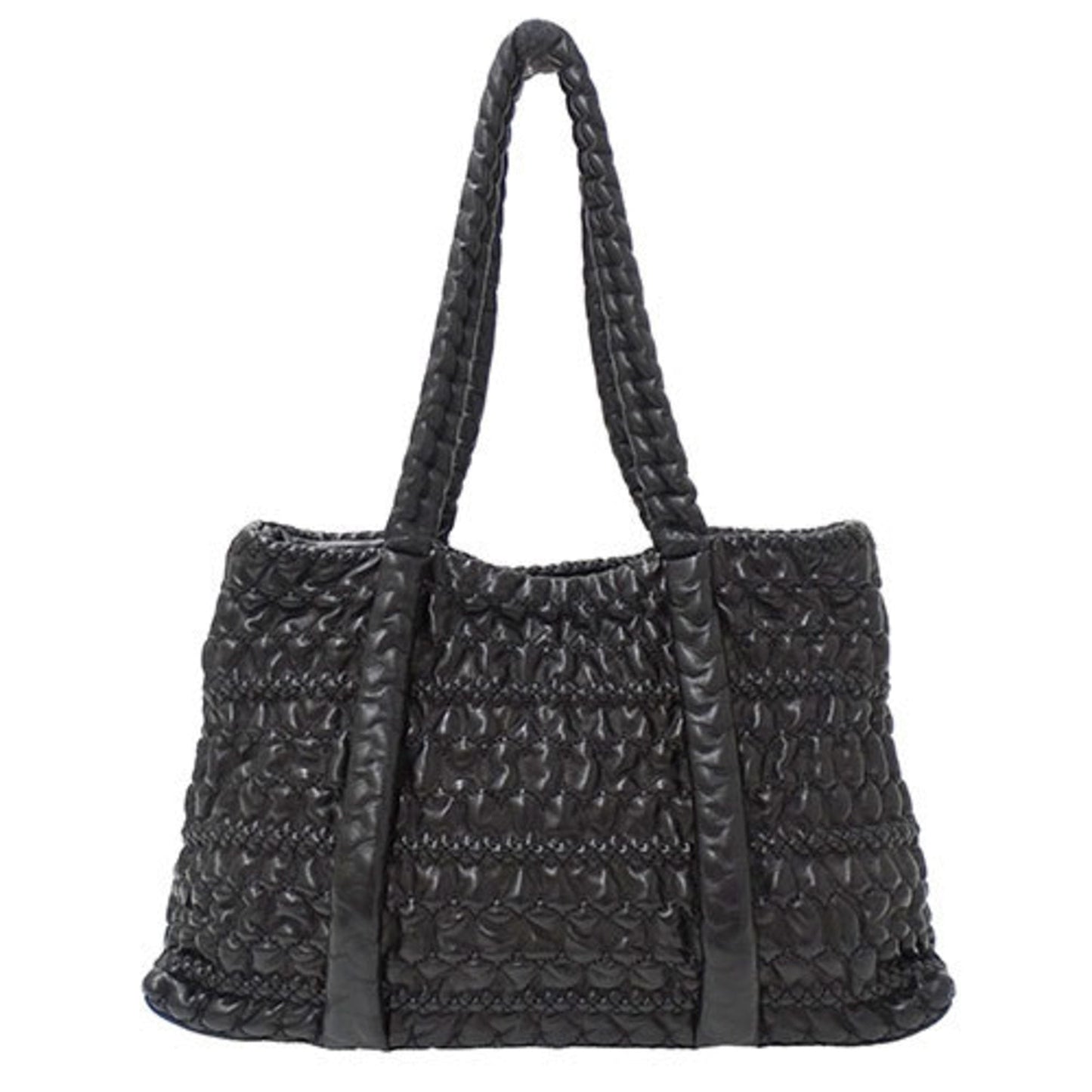 Chanel Black Leather Handbag Shoulder Bag ()