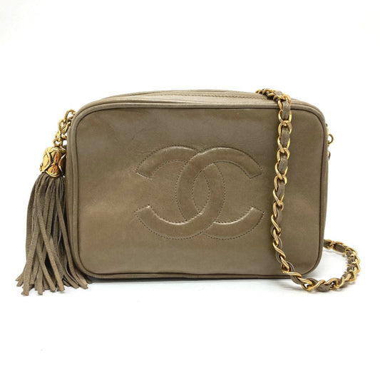 Chanel Beige Leather Shoulder Bag ()