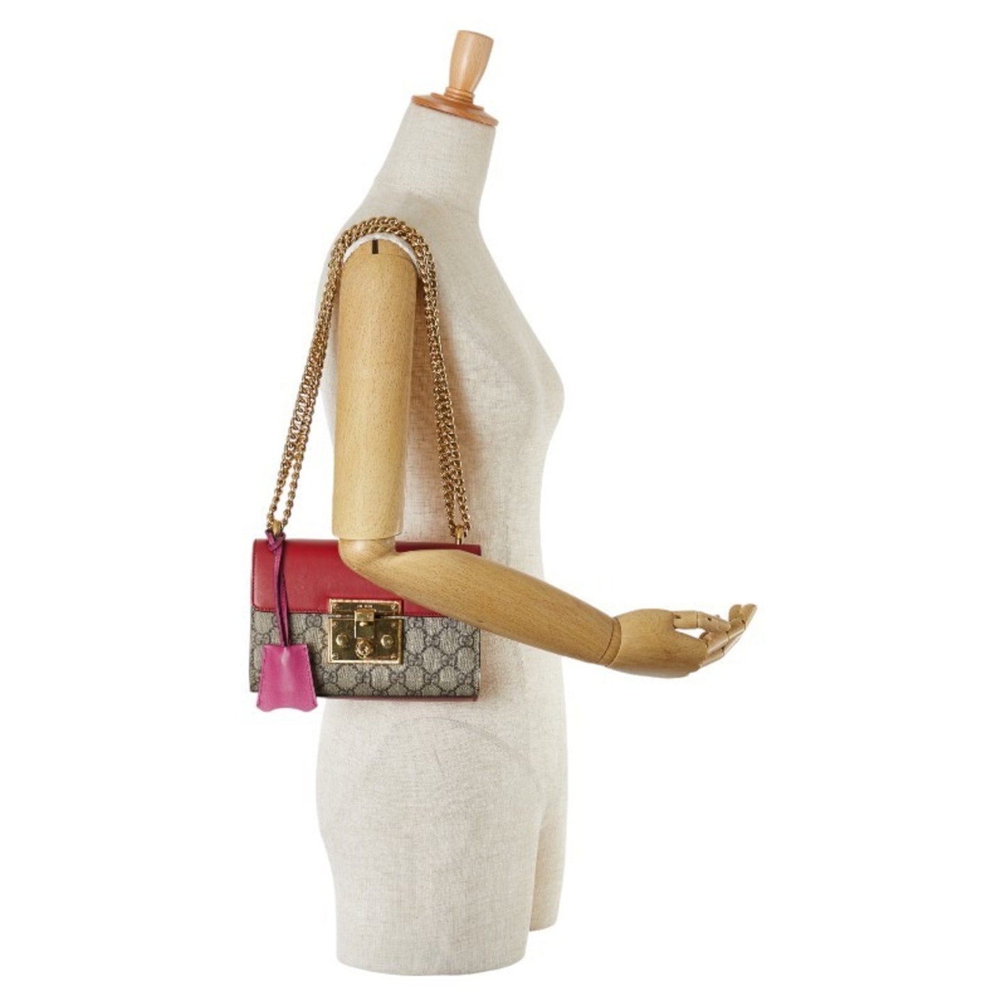 Gucci Beige Red Color Pvc Leather Shoulder Bag ()