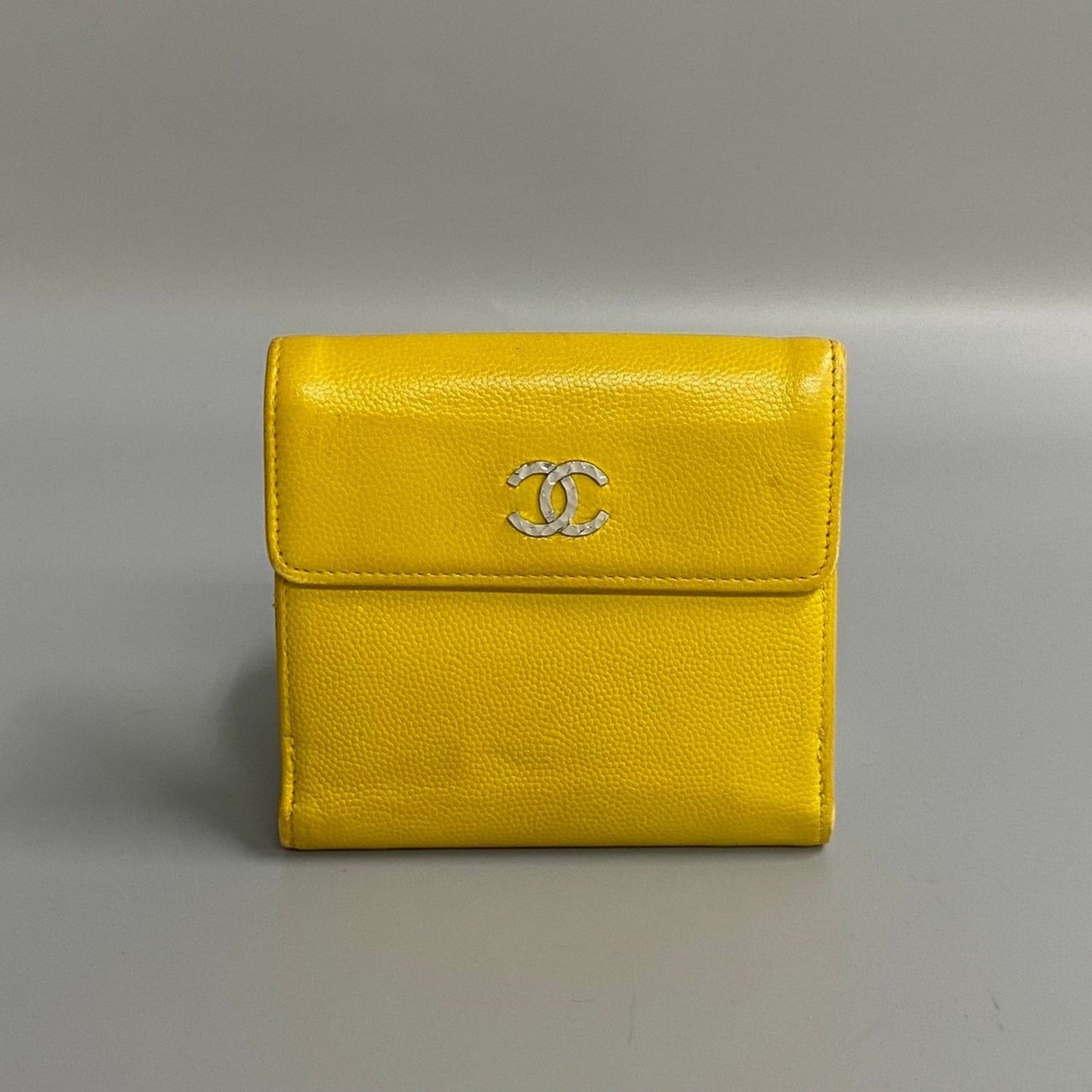 Chanel Yellow Grained Calfskin Wallet (Bi-Fold) ()