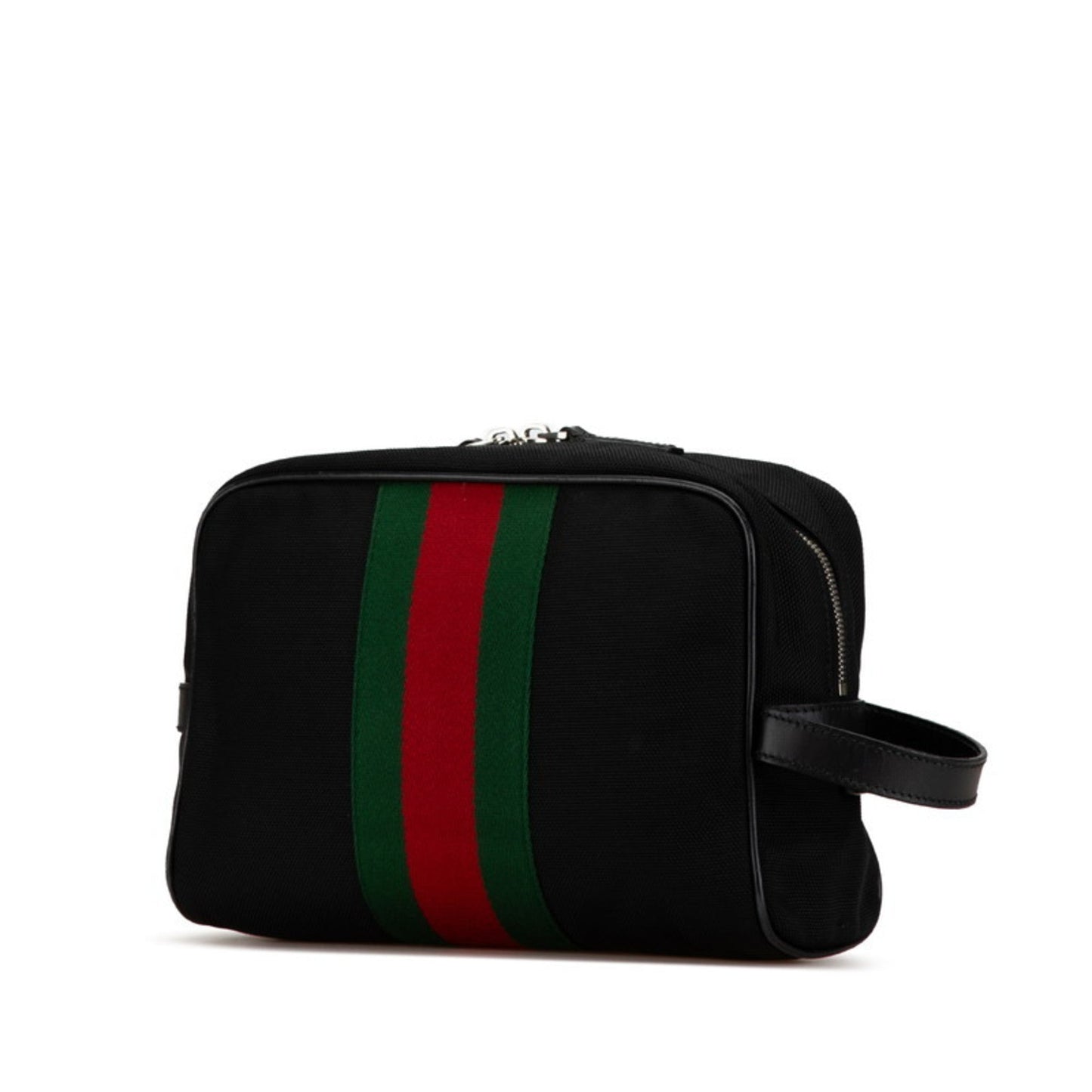 Gucci Black Canvas Leather Clutch Bag ()