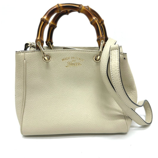 Gucci White Leather Handbag Shoulder Bag ()