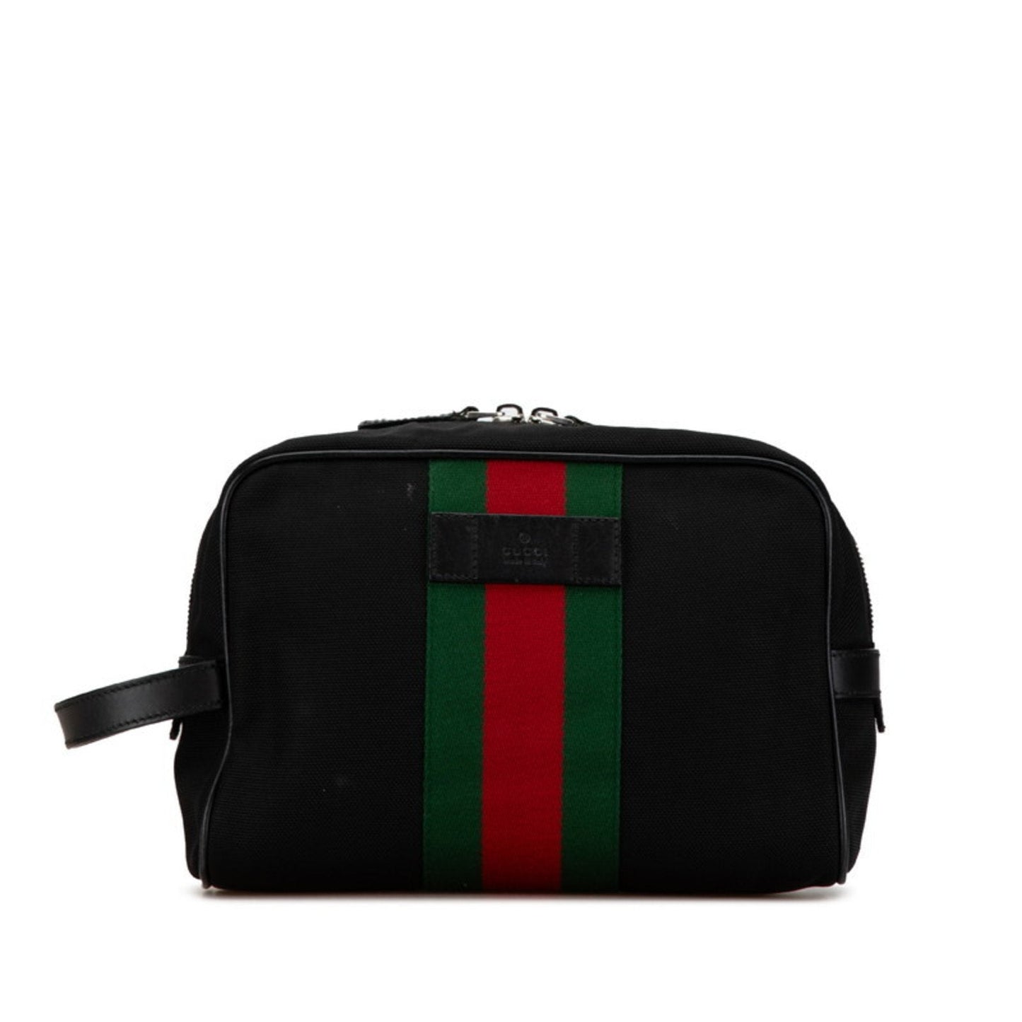 Gucci Black Canvas Leather Clutch Bag ()
