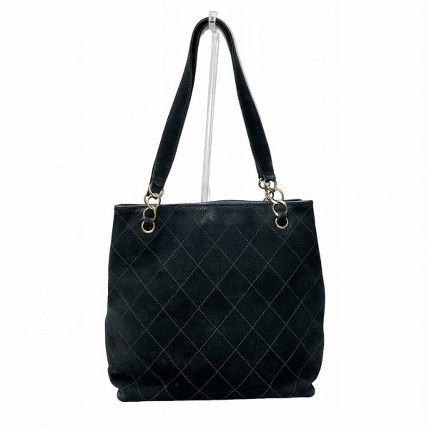 Chanel Wild Stitch Black Suede Shoulder Bag Tote Bag ()