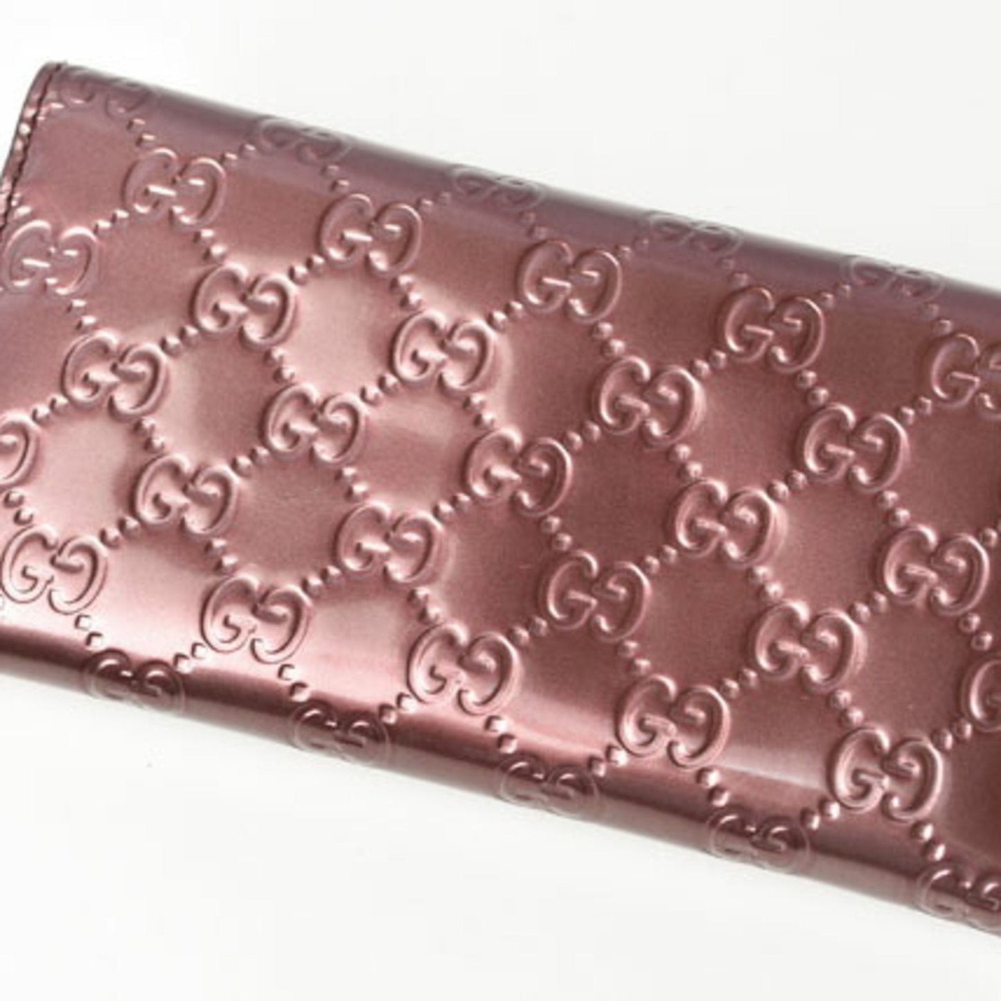 Gucci Burgundy Patent Leather Long Wallet (Bi-Fold) ()