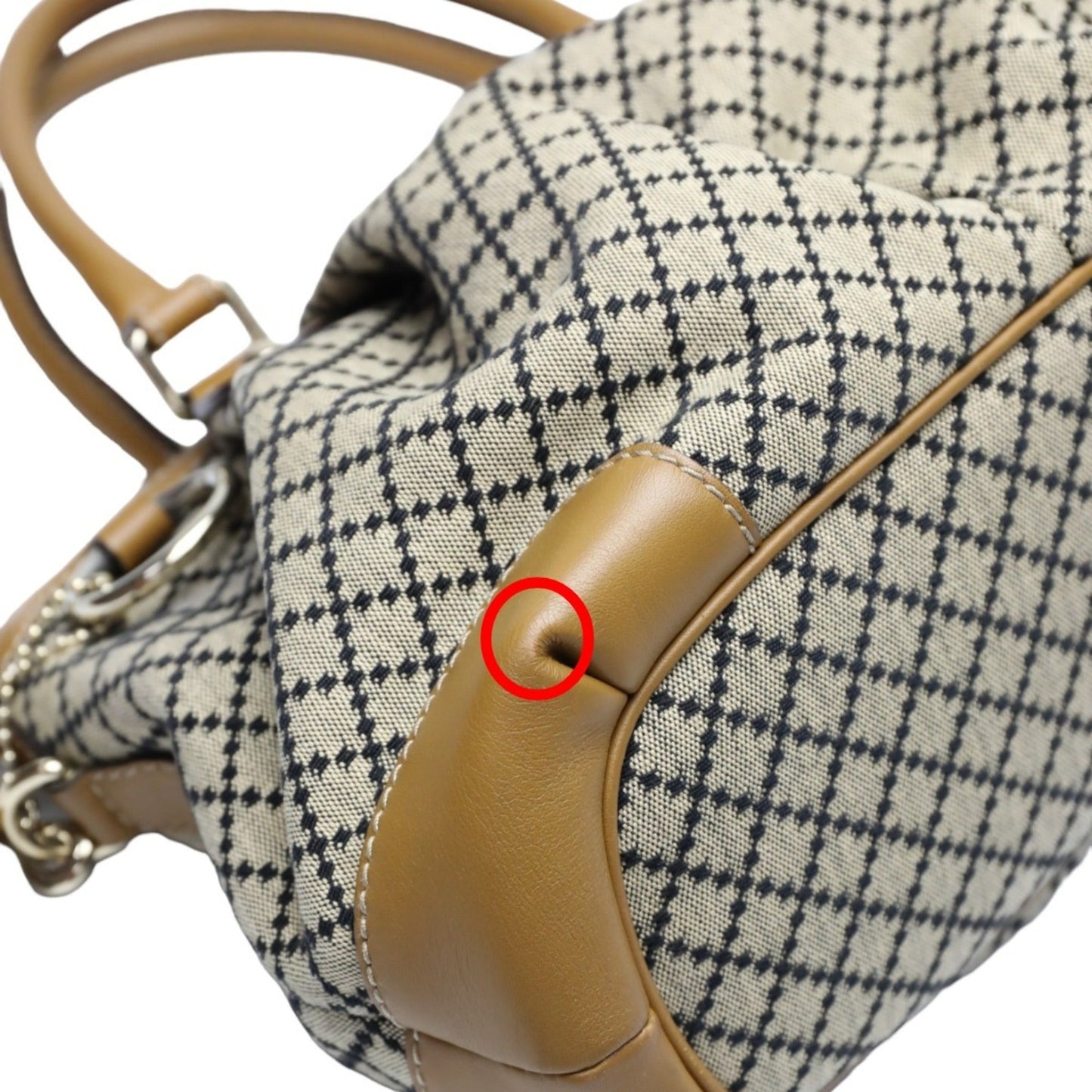 Gucci Beige Brown Canvas Shoulder Bag Tote Bag ()