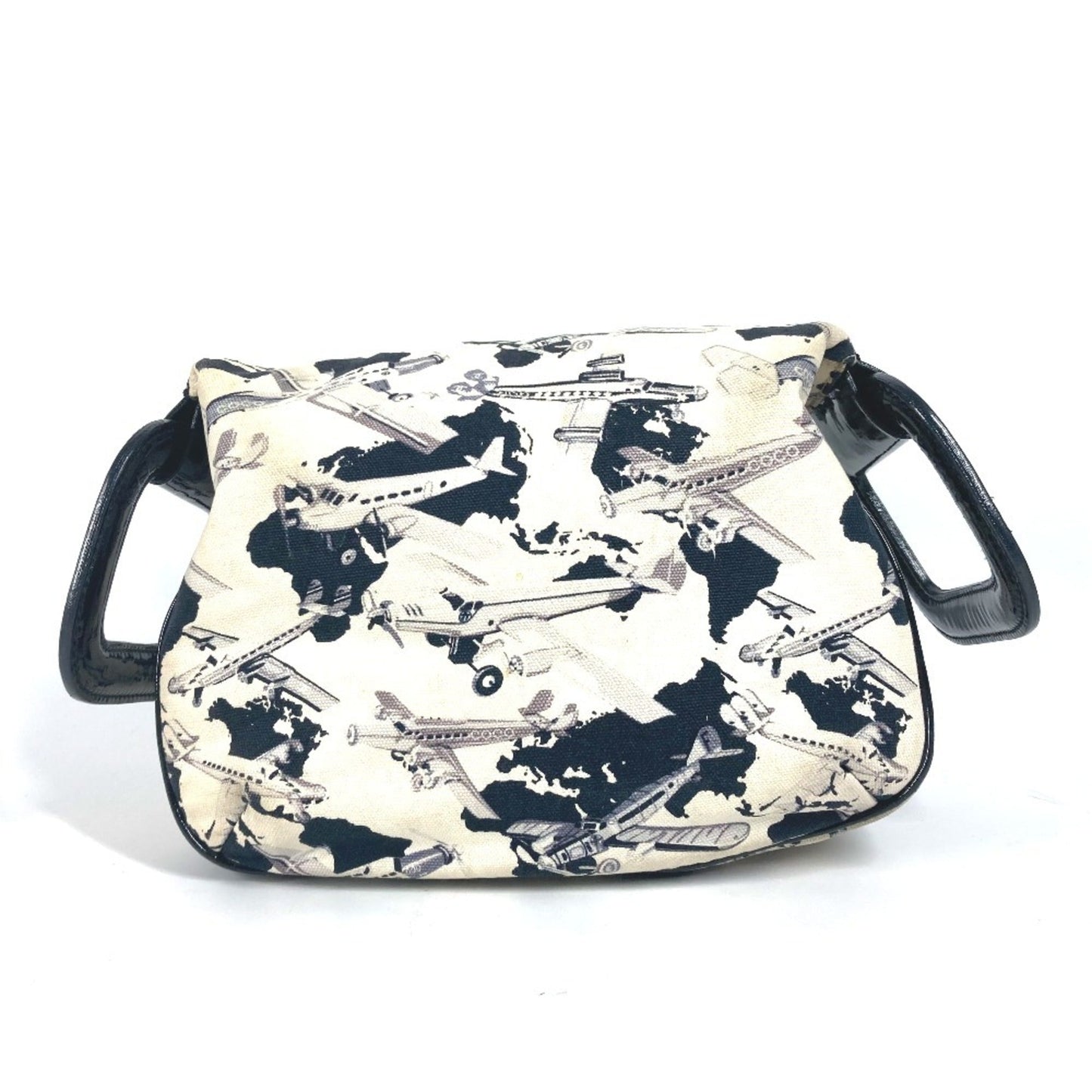 Chanel Black White Canvas Handbag ()