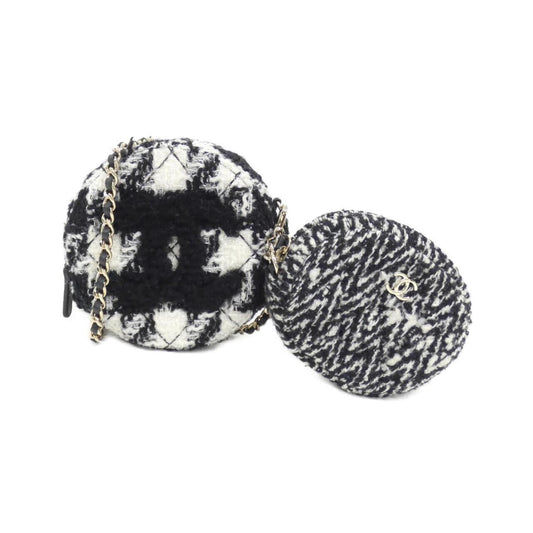 Chanel Black White Tweed Pouch Shoulder Bag ()