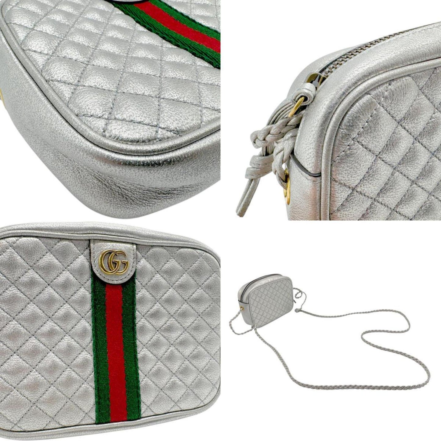 Gucci Silver Leather Shoulder Bag ()