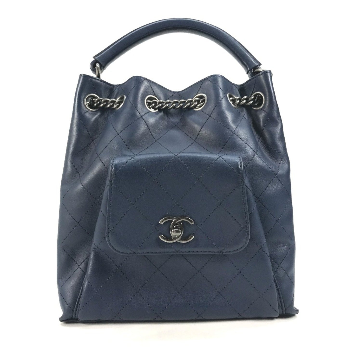 Chanel Blue Leather Shoulder Bag ()