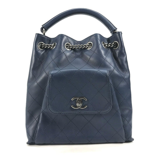 Chanel Blue Leather Shoulder Bag ()