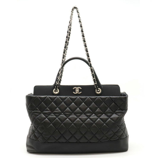 Chanel Black Leather Shoulder Bag Tote Bag ()
