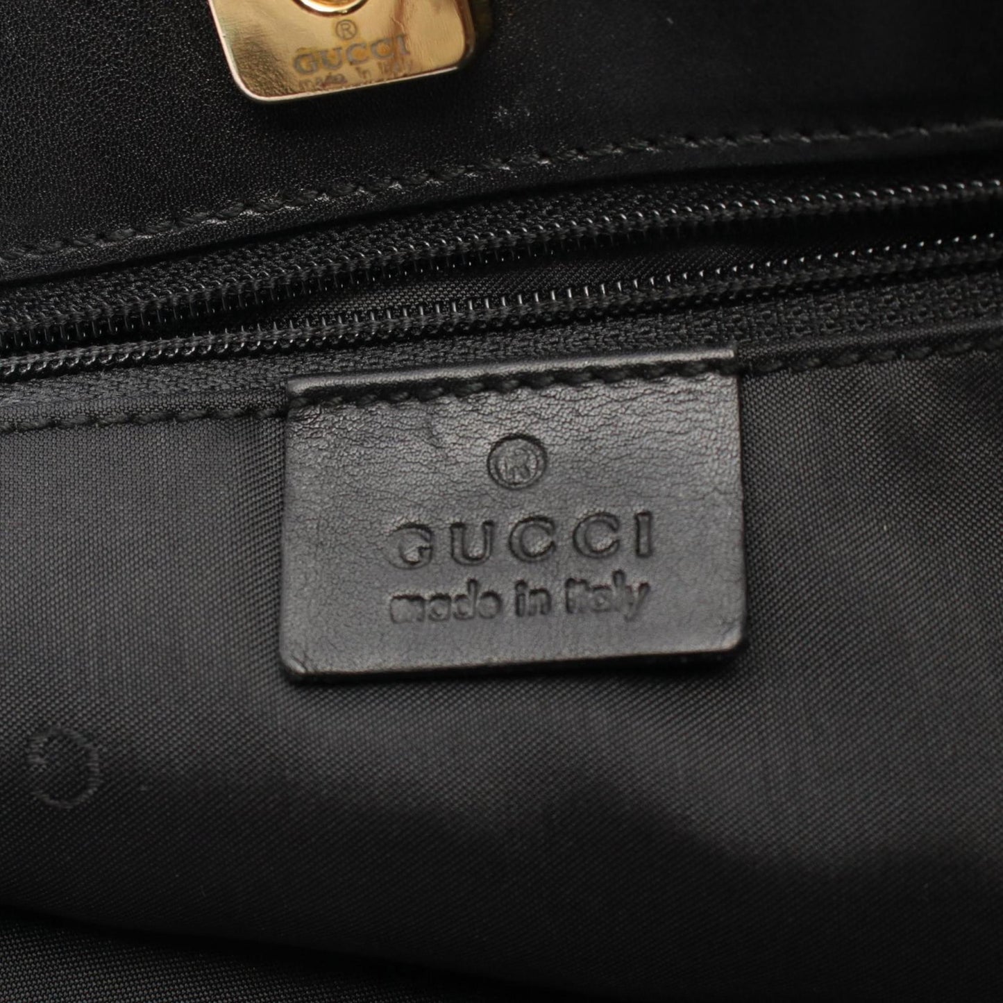 Gucci Black Canvas Leather Tote Bag ()