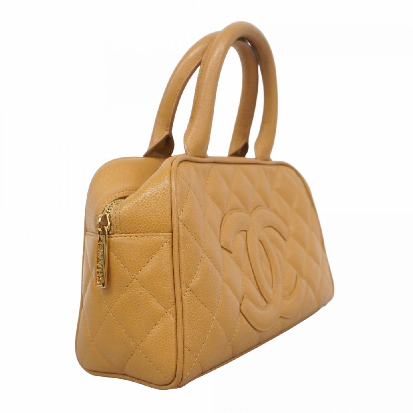 Chanel Beige Grained Calfskin Handbag ()
