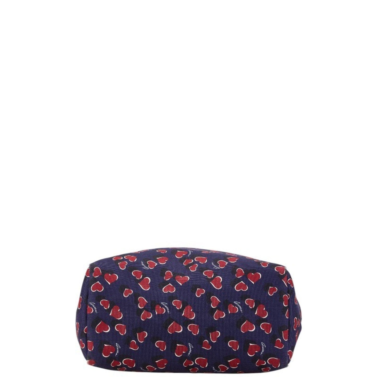 Gucci Navy Red Color White Canvas Leather Handbag Tote Bag ()