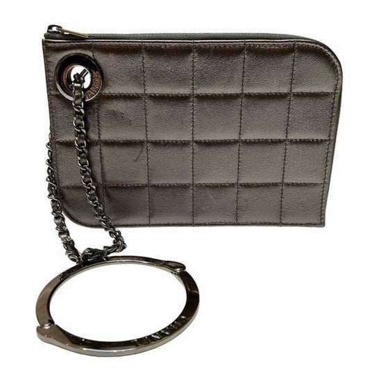 Chanel Bronze Silver Leather Clutch Bag ()