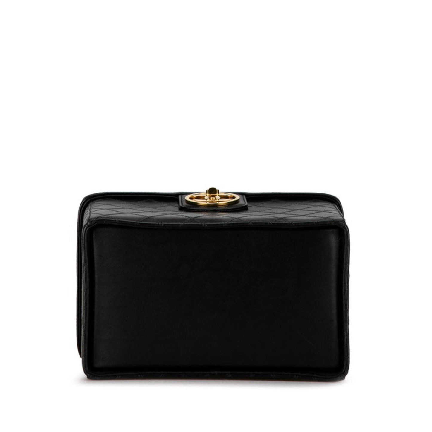 Chanel Black Leather Handbag Shoulder Bag Vanity Bag ()