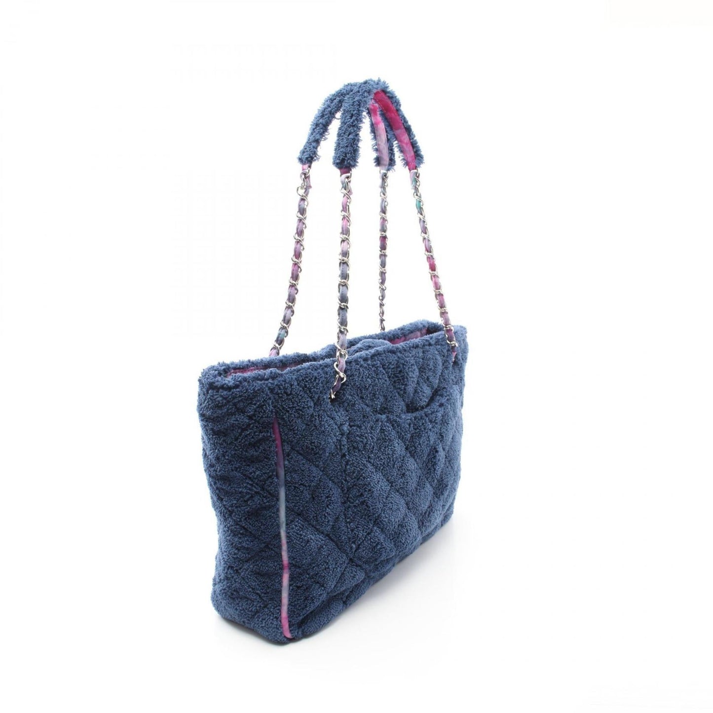 Chanel Blue Multi-Color Purple Fabric Tote Bag ()