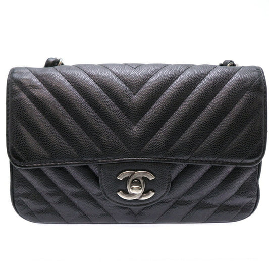 Chanel Black Caviar Leather Shoulder Bag ()