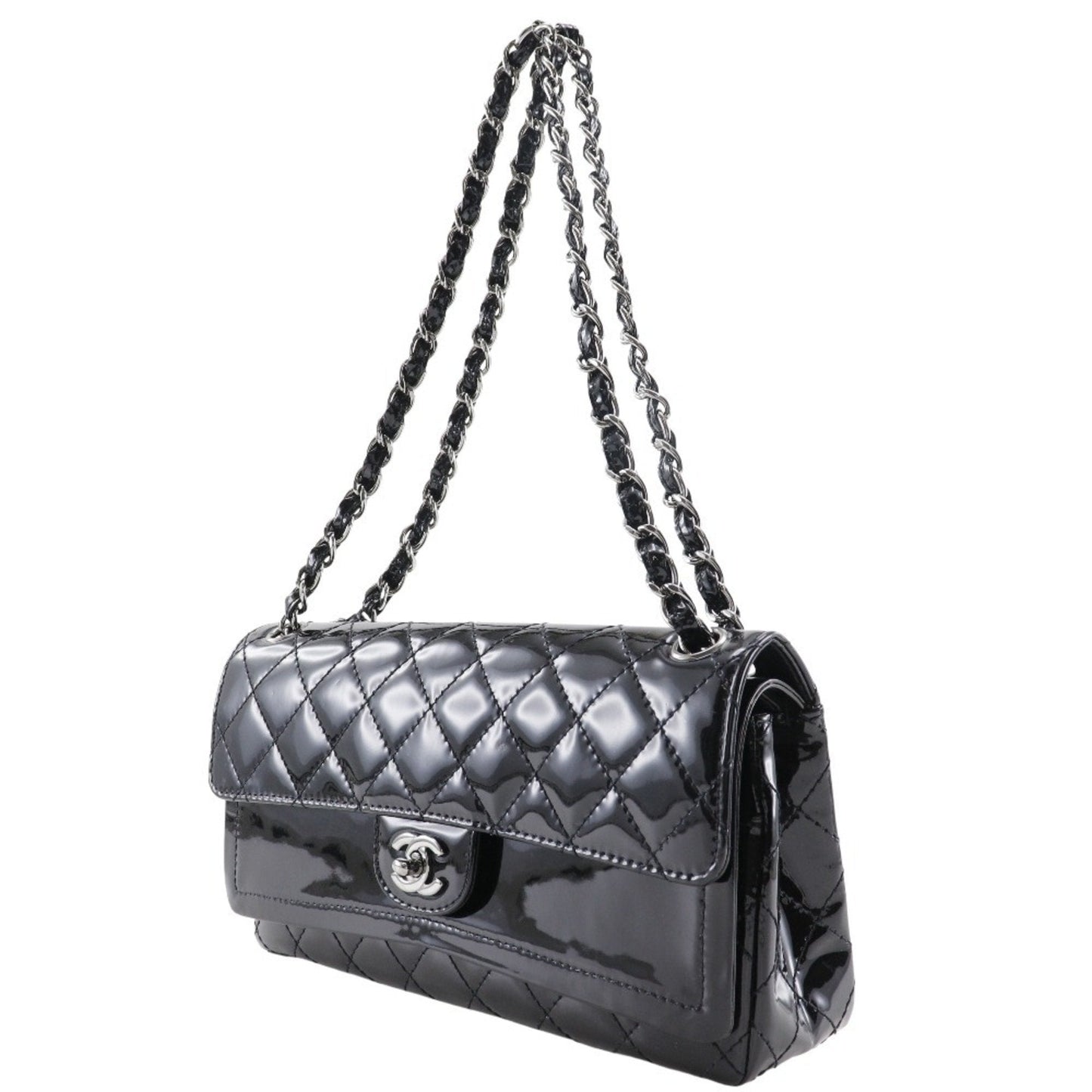 Chanel Black Patent Leather Shoulder Bag ()