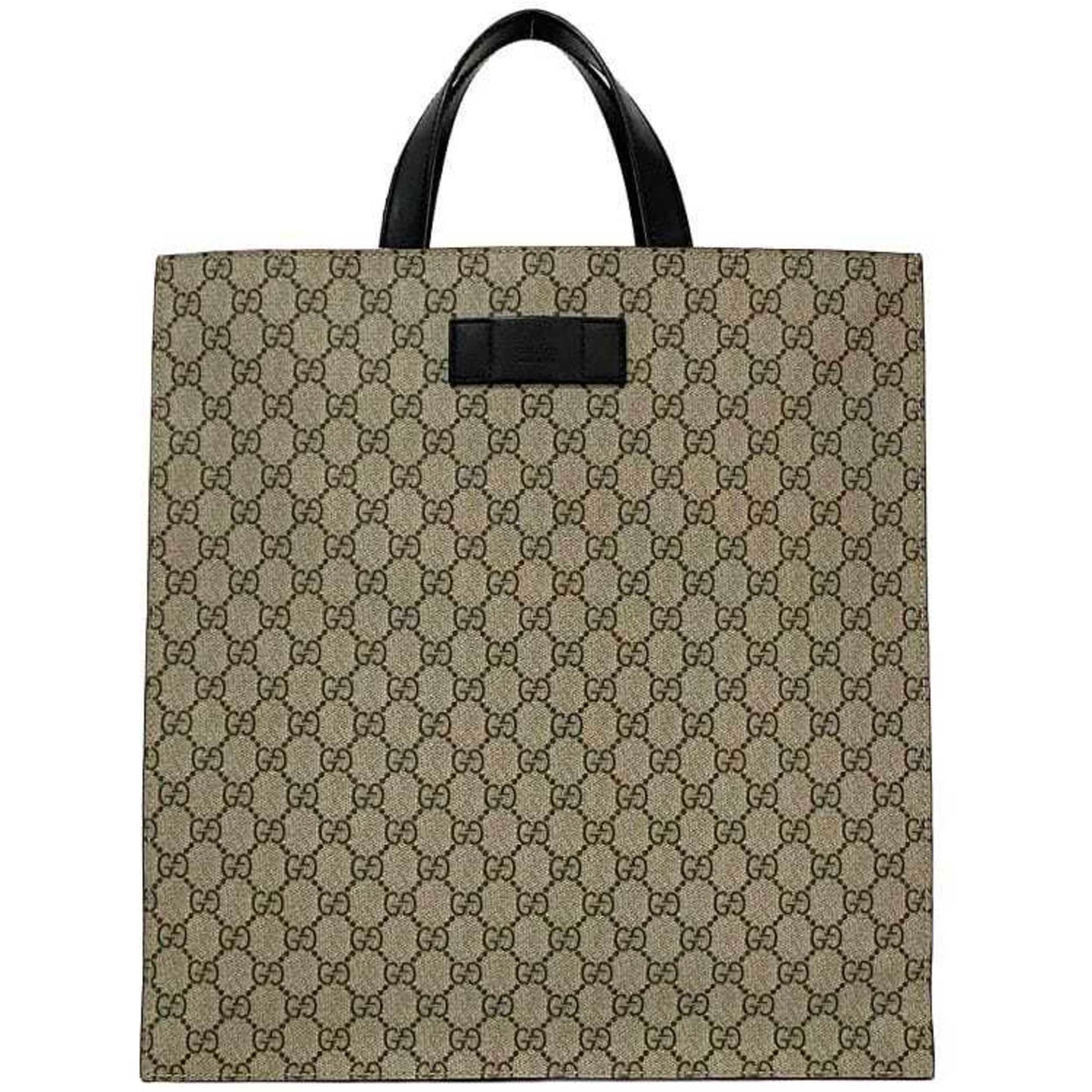 Gucci Beige Black Gg Supreme Tote Bag ()