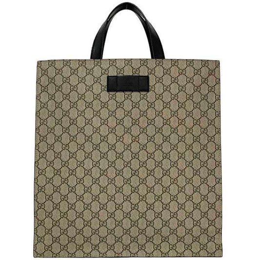 Gucci Beige Black Gg Supreme Tote Bag ()