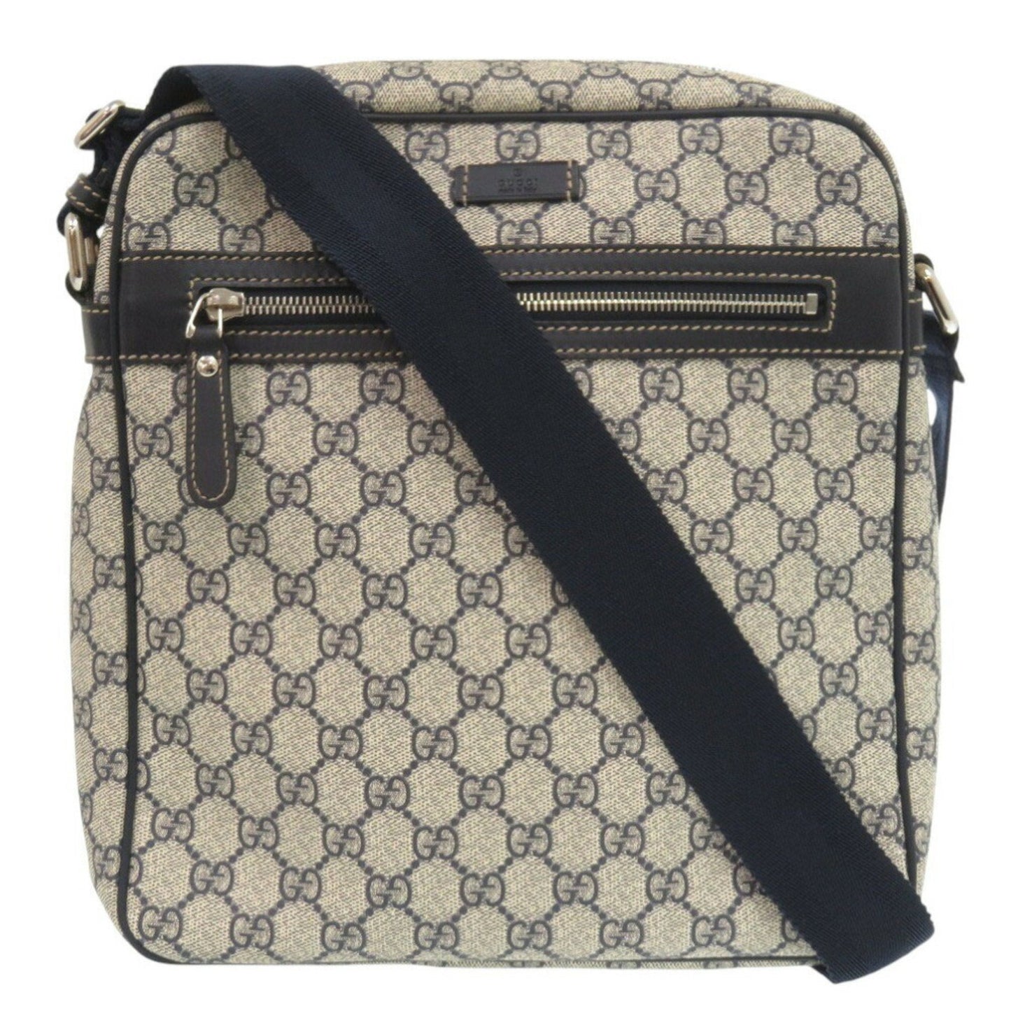 Gucci Beige Navy Gg Supreme Shoulder Bag ()