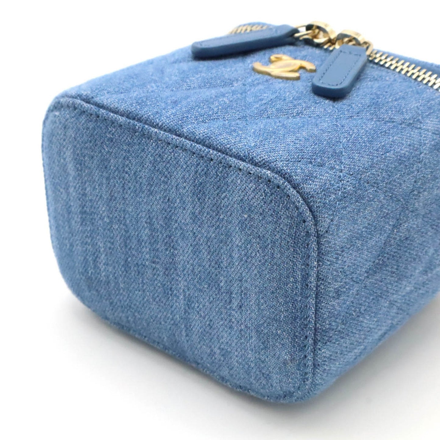 Chanel Blue Denim Leather Shoulder Bag ()