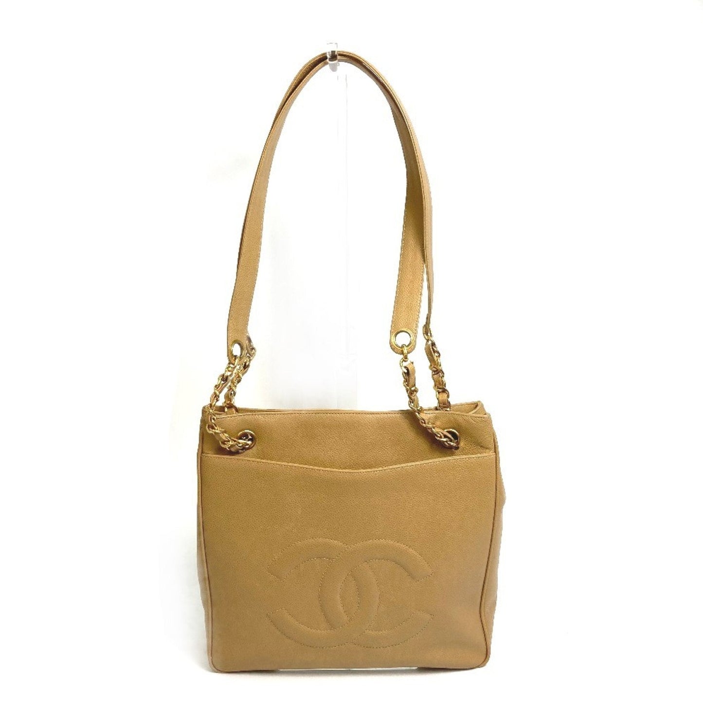 Chanel Beige Leather Shoulder Bag ()