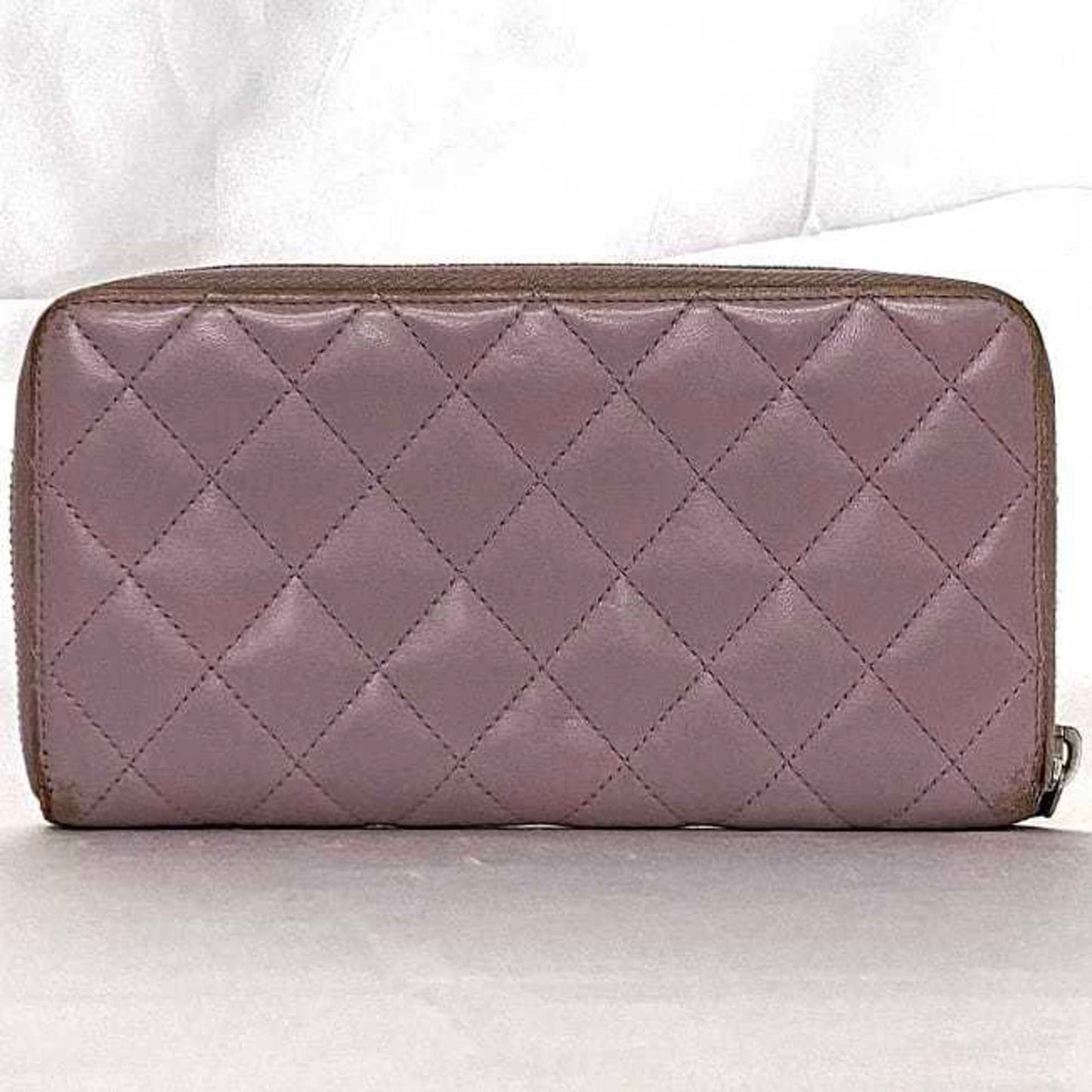Chanel Purple Leather Long Wallet (Bi-Fold) ()