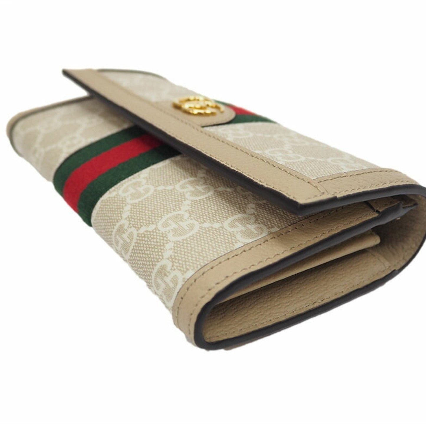 Gucci Ophidia Beige White Gg Supreme Long Wallet (Bi-Fold) ()