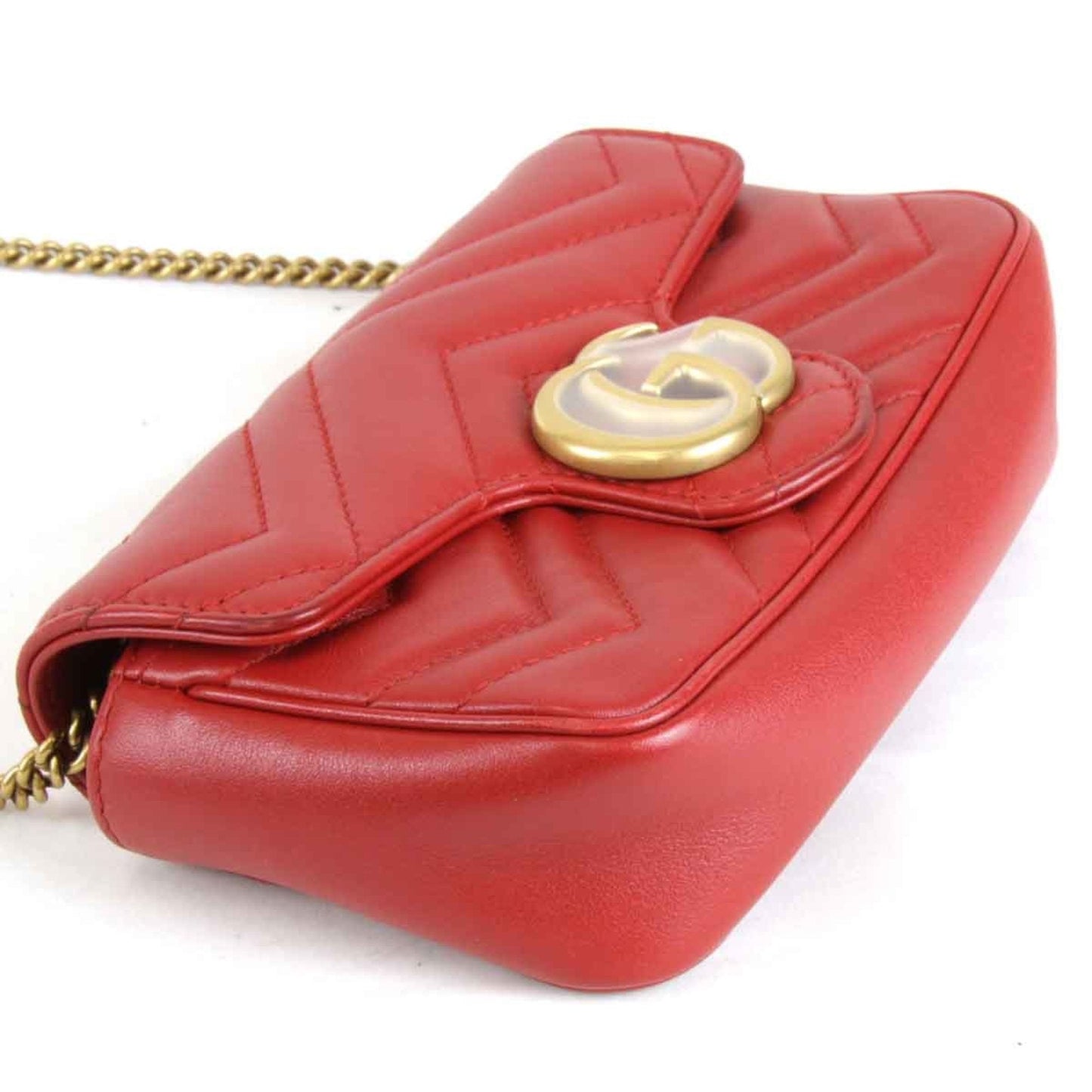 Gucci Red Color Leather Shoulder Bag ()