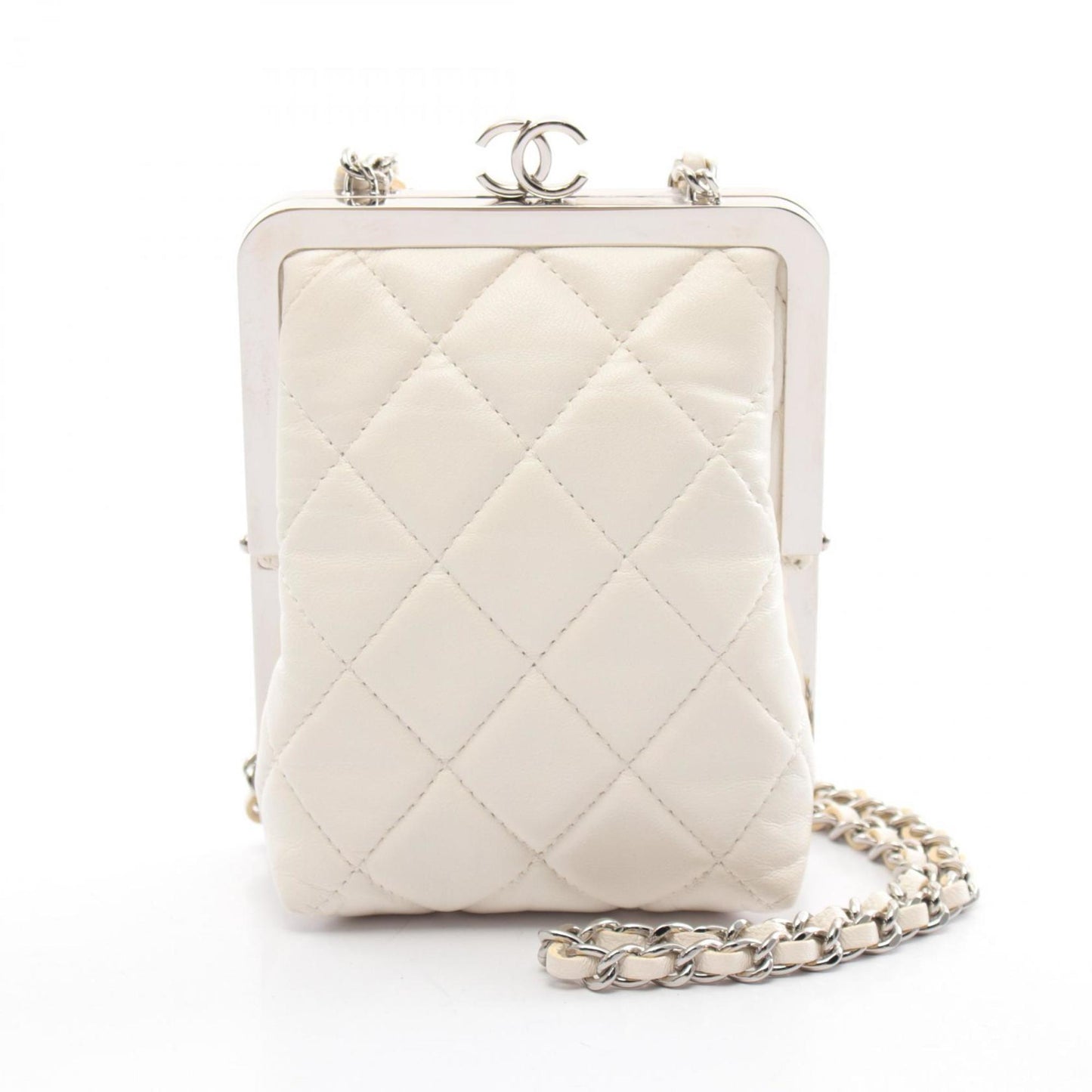 Chanel White Leather Plastic Shoulder Bag ()