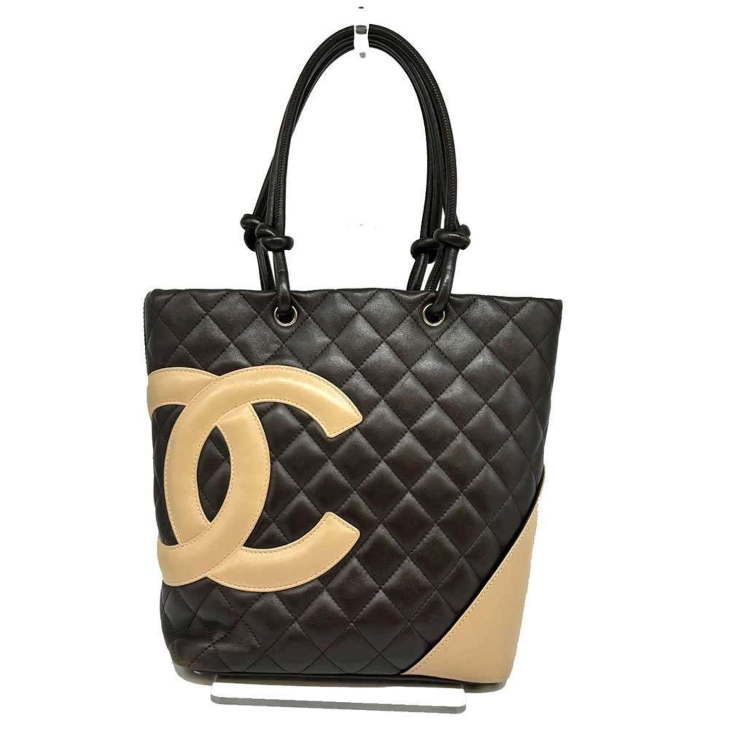 Chanel Beige Dark Brown Cambon Ligne Tote Bag ()