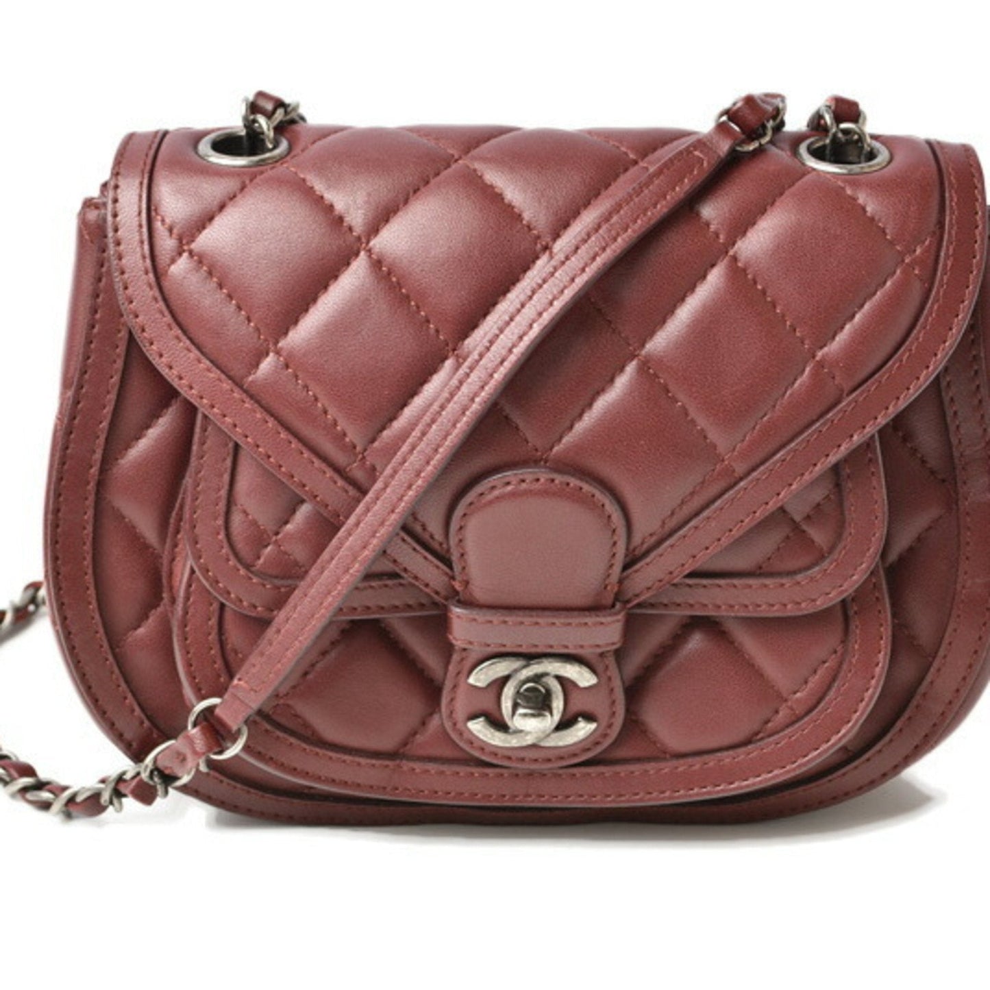 Chanel Bordeaux Saddle Bag Shoulder Bag ()