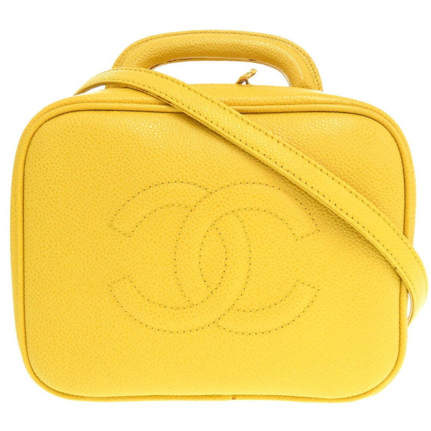 Chanel Yellow Caviar Leather Handbag ()
