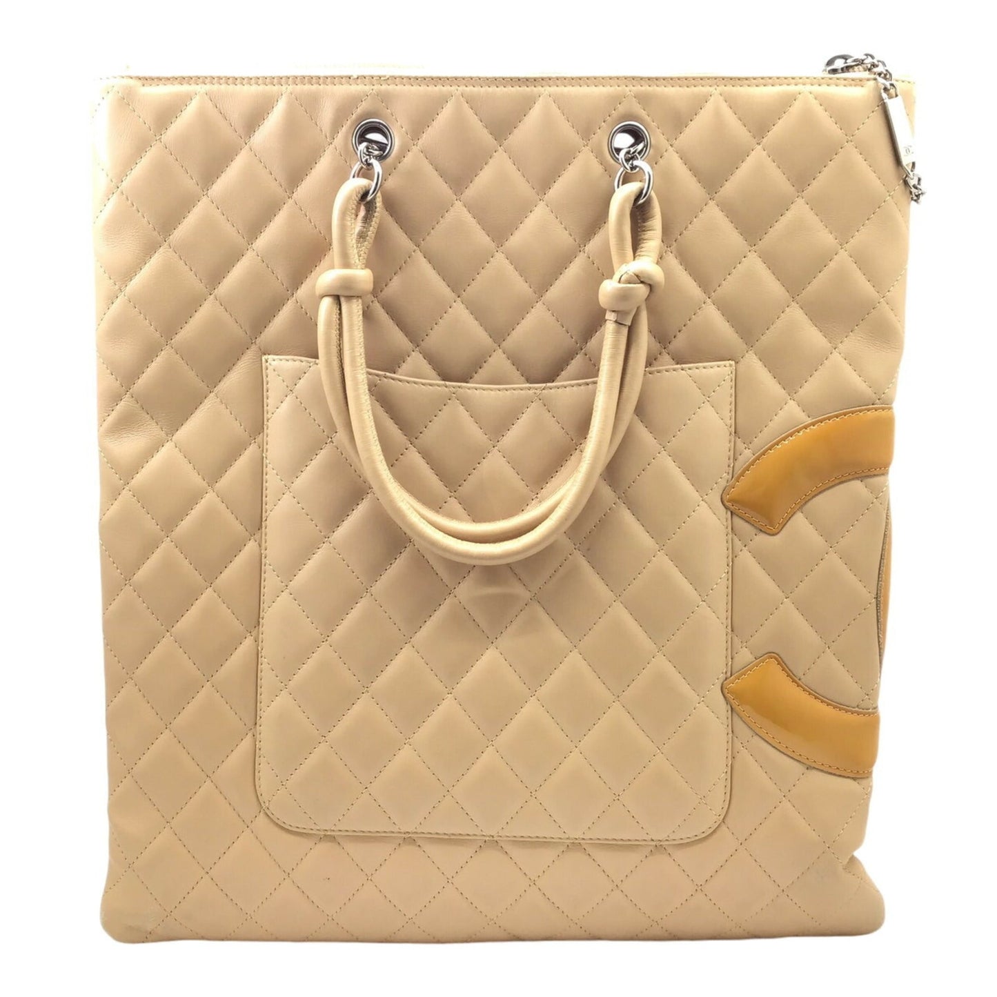 Chanel Beige Leather Handbag Tote Bag ()