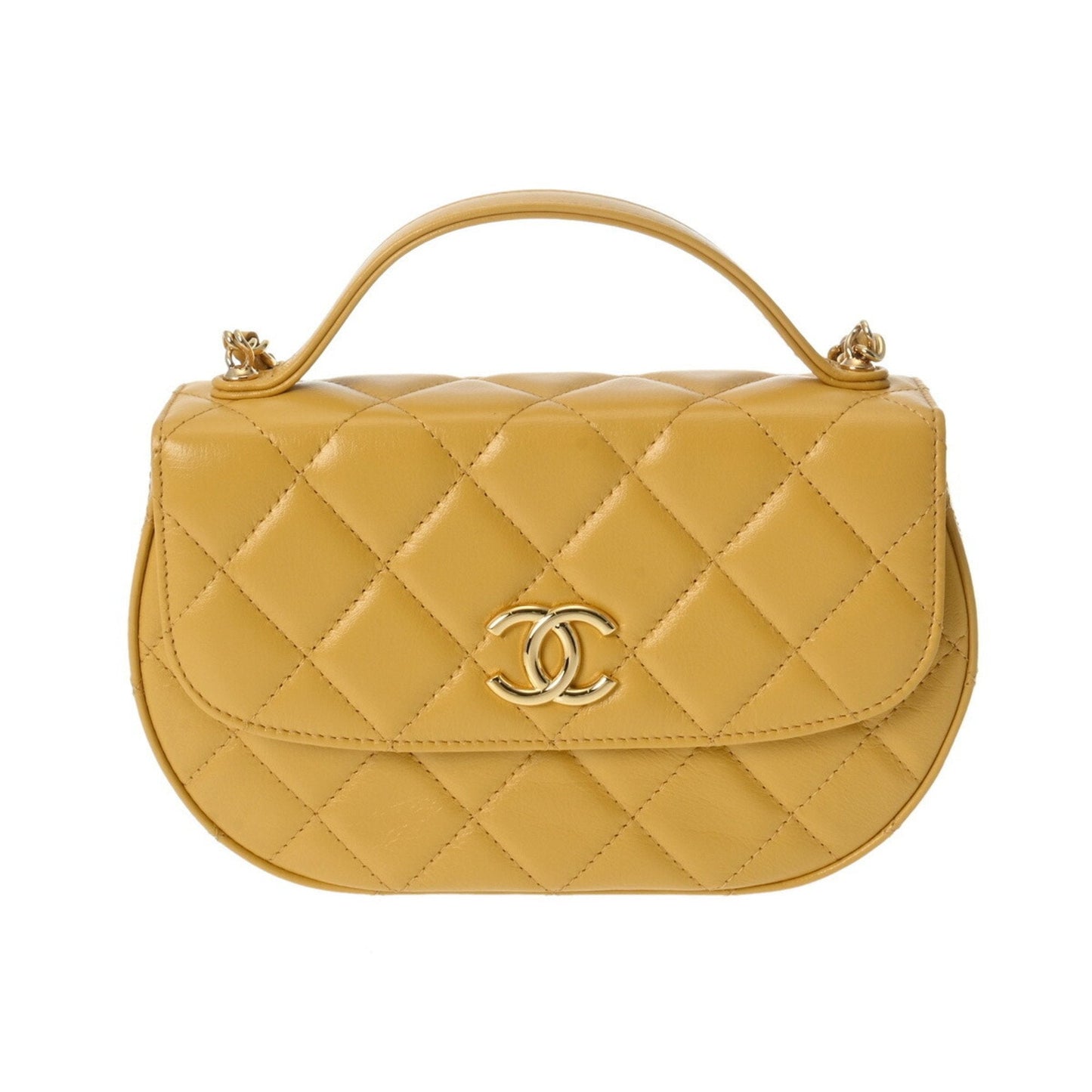 Chanel Yellow Leather Shoulder Bag ()
