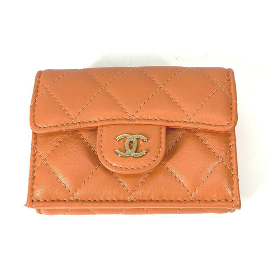 Chanel Orange Leather Wallet (Tri-Fold) ()