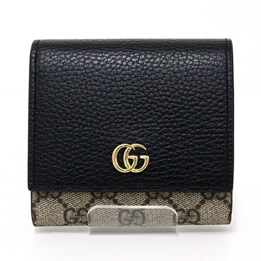 Gucci Beige Black Gg Supreme Canvas Leather Coin Purse/Coin Case ()
