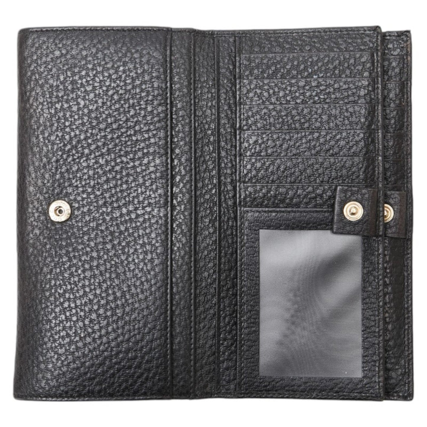 Gucci Black Leather Long Wallet (Bi-Fold) ()