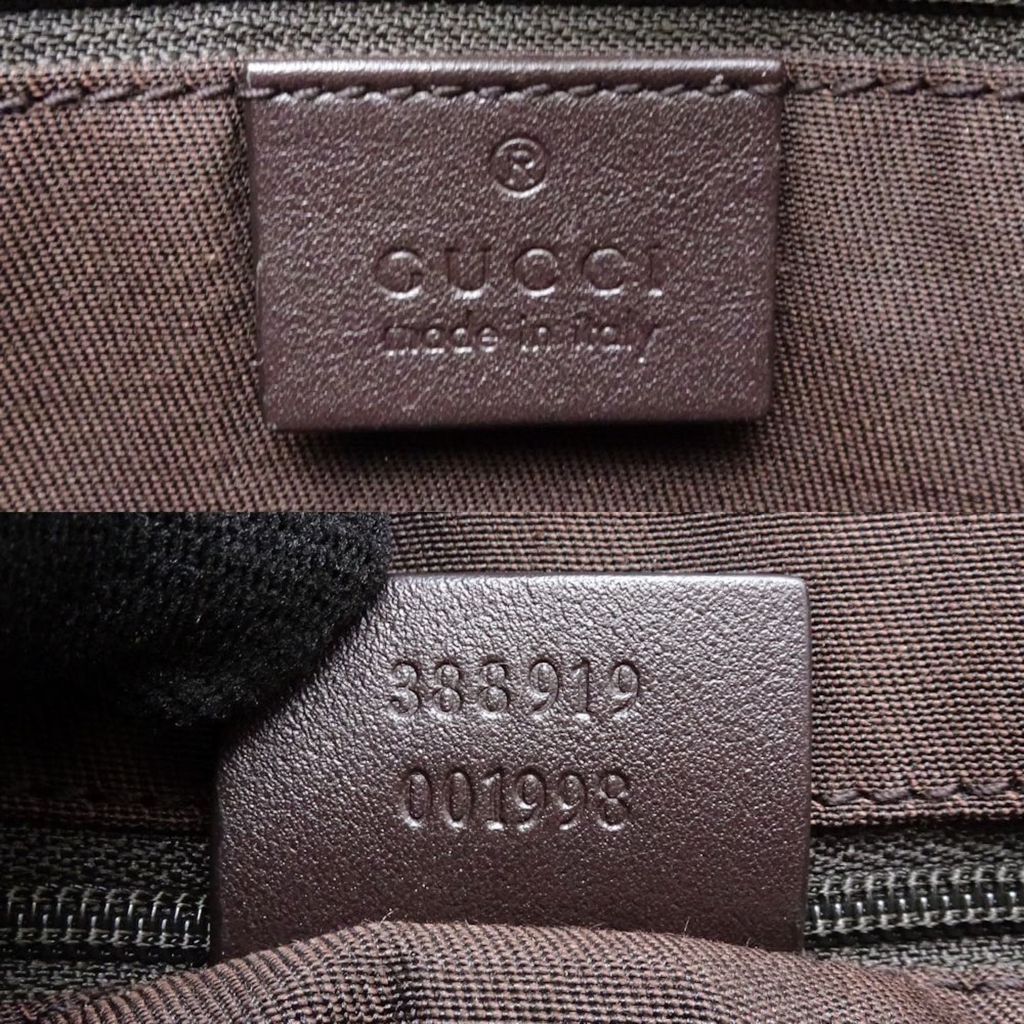 Gucci Beige Dark Brown Gg Canvas Leather Tote Bag ()