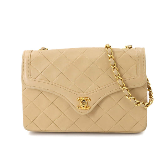 Chanel Beige Leather Shoulder Bag ()