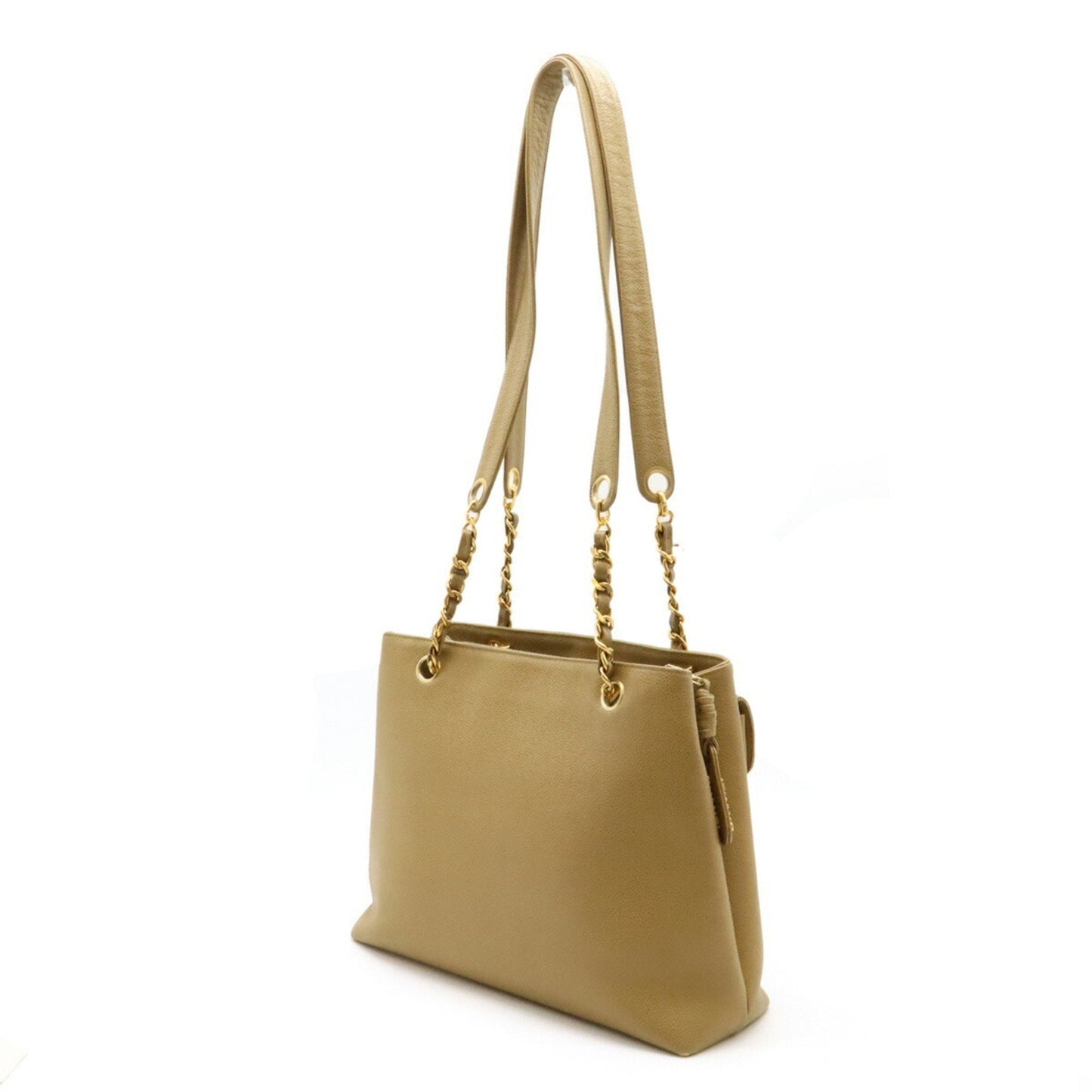 Chanel Beige Khaki Caviar Leather Shoulder Bag Tote Bag ()