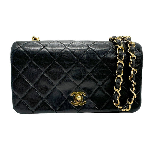 Chanel Black Leather Metal Shoulder Bag ()