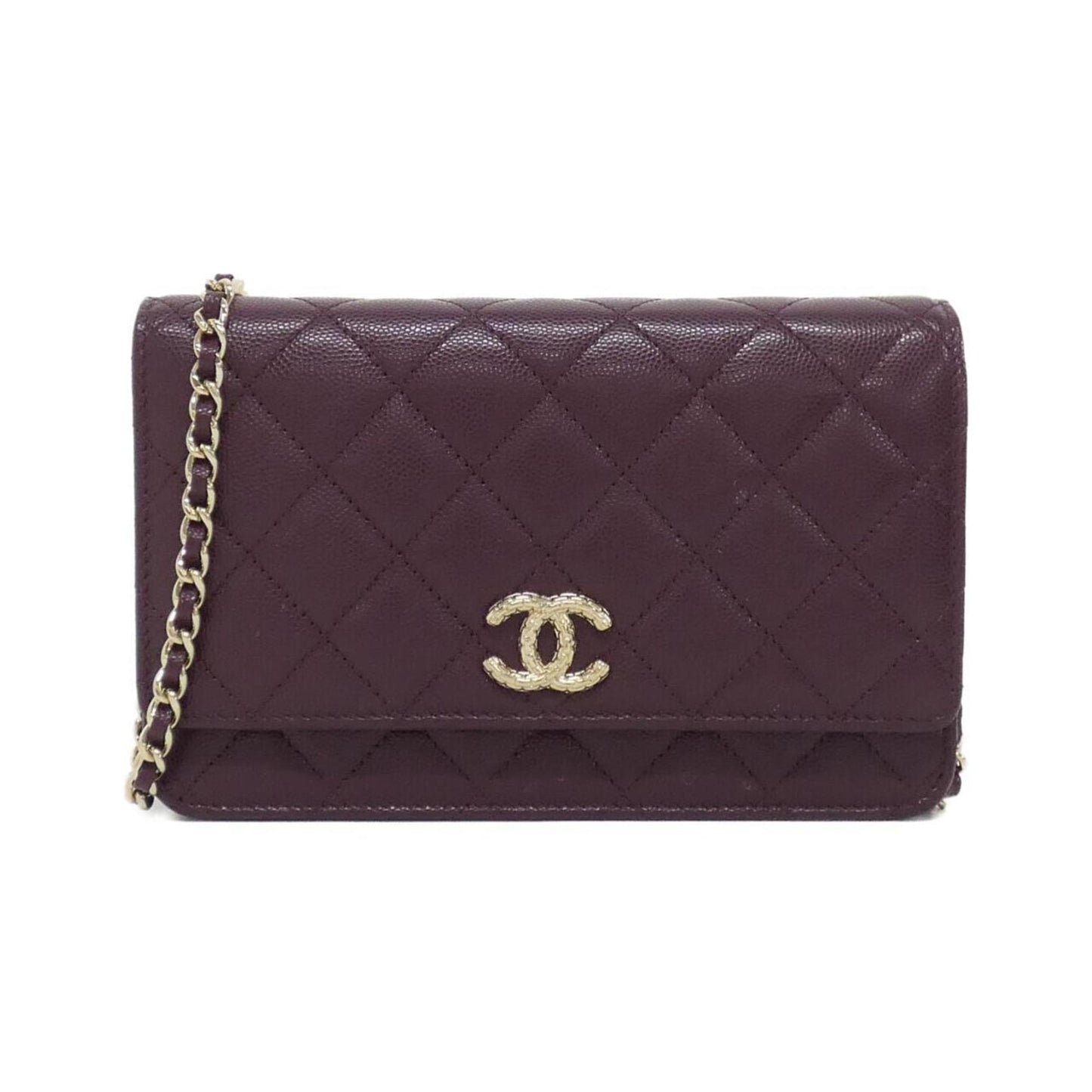 Chanel Bordeaux Grained Calfskin Chain/Shoulder Wallet ()