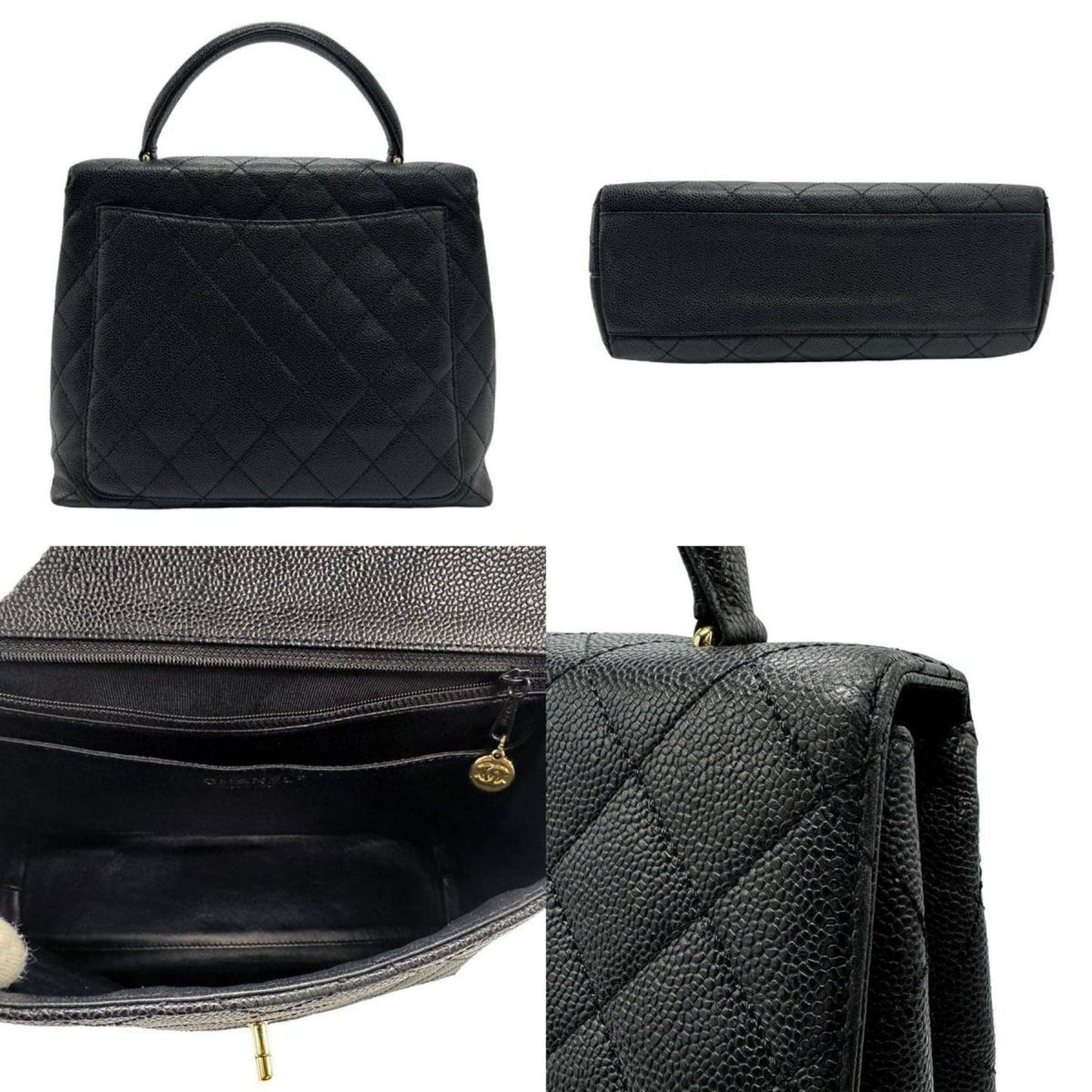 Chanel Black Caviar Leather Handbag ()
