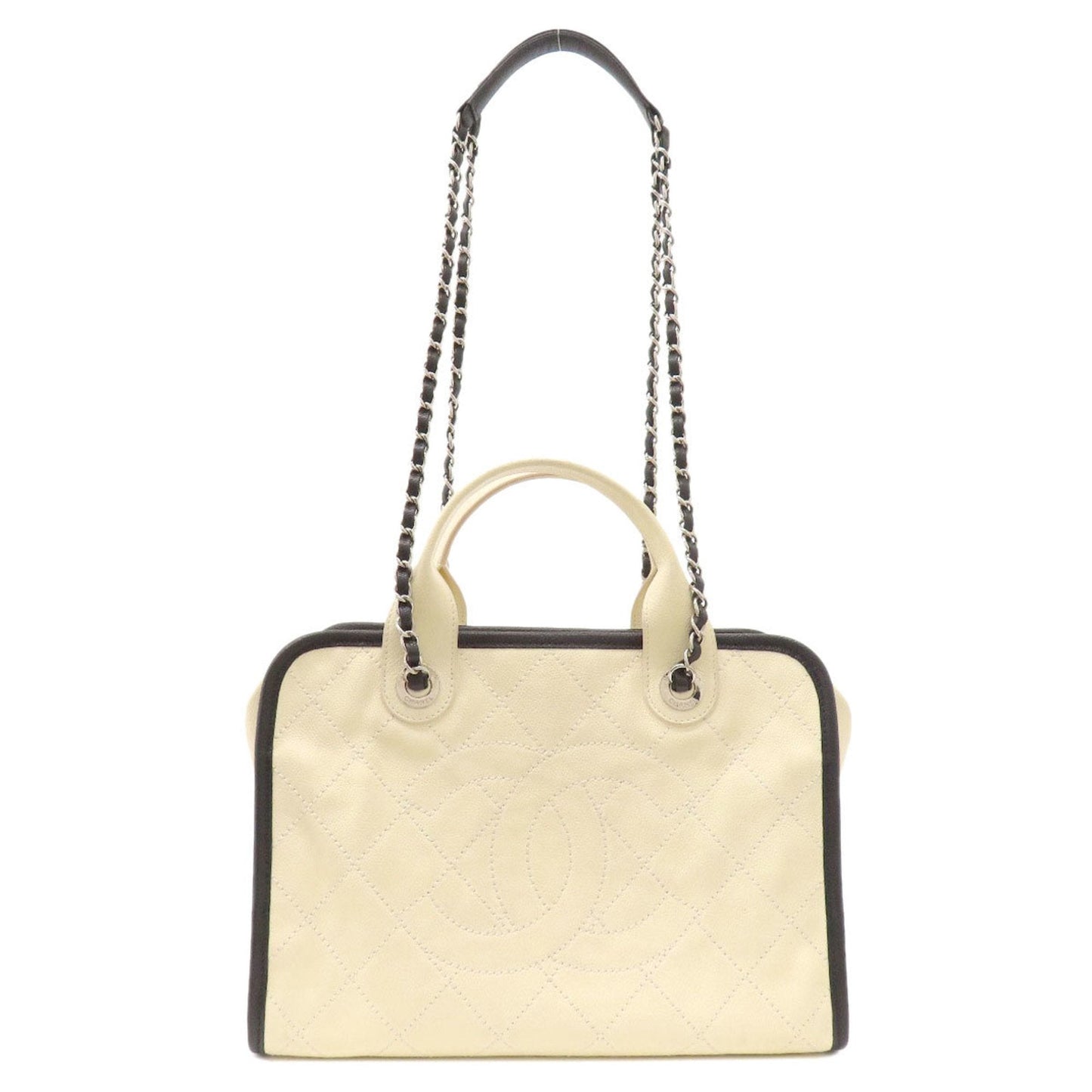 Chanel Black Ivory Caviar Leather Tote Bag ()