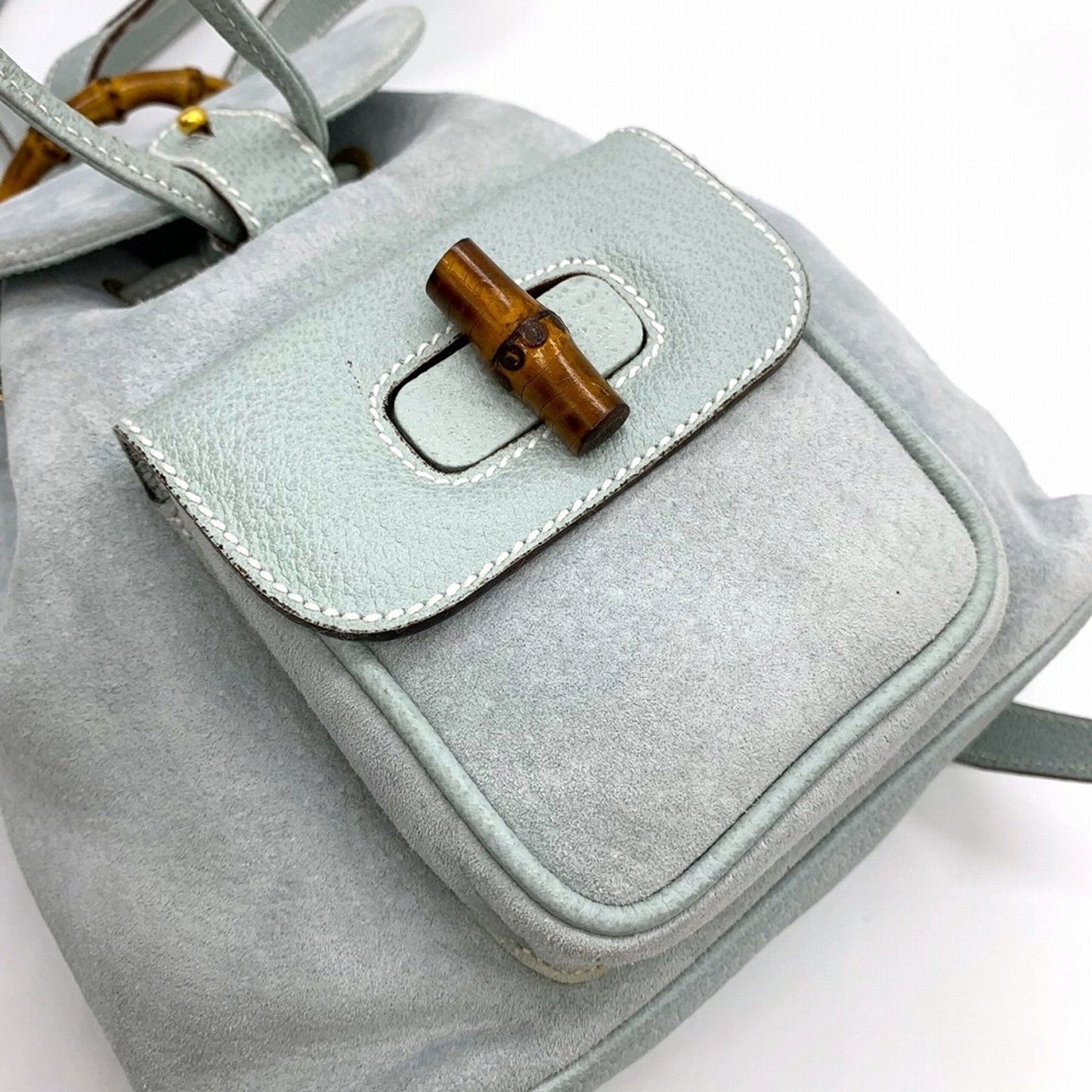 Gucci Blue Suede Leather Backpack ()