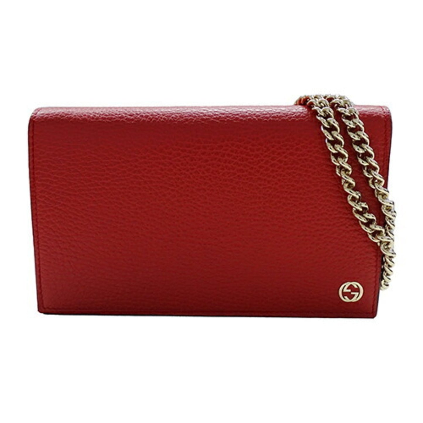 Gucci Red Color Leather Chain/Shoulder Wallet ()